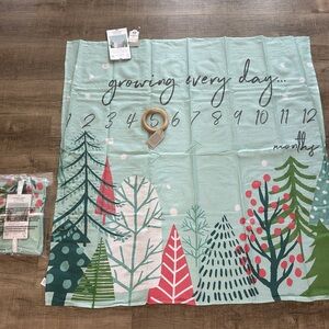 Organic 100% Cotton Infant Baby Milestone Blanket For Pictures 0-12m Honest Baby